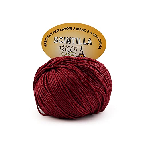 Tricot Cafè Scintilla Knäuel aus weichem, reinem Baumwollgarn zum häkeln, supermerzerisiert, antipilling, gasiert, extra glänzend – Nadeln/Häkelnadel: 3,50/4,50-1 Stück - Bordeaux 45-50 g Tricot Cafè Scintilla Knäuel aus weichem, reinem Baumwollgarn zum häkeln, supermerzerisiert, antipilling, gasiert, extra glänzend – Nadeln/Häkelnadel: 3,50/4,50-1 Stück - Bordeaux 45-50 g von woolove
