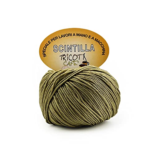 Tricot Cafè Scintilla Knäuel aus weichem, reinem Baumwollgarn zum häkeln, supermerzerisiert, antipilling, gasiert, extra glänzend – Nadeln/Häkelnadel: 3,50/4,50-1 Stück - Fauliges Grün 33-50 g Tricot Cafè Scintilla Knäuel aus weichem, reinem Baumwollgarn zum häkeln, supermerzerisiert, antipilling, gasiert, extra glänzend – Nadeln/Häkelnadel: 3,50/4,50-1 Stück - Fauliges Grün 33-50 g von woolove