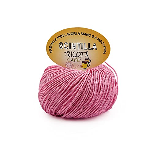 Tricot Cafè Scintilla Knäuel aus weichem, reinem Baumwollgarn zum häkeln, supermerzerisiert, antipilling, gasiert, extra glänzend – Nadeln/Häkelnadel: 3,50/4,50-1 Stück - Rosa 25-50 g Tricot Cafè Scintilla Knäuel aus weichem, reinem Baumwollgarn zum häkeln, supermerzerisiert, antipilling, gasiert, extra glänzend – Nadeln/Häkelnadel: 3,50/4,50-1 Stück - Rosa 25-50 g von woolove