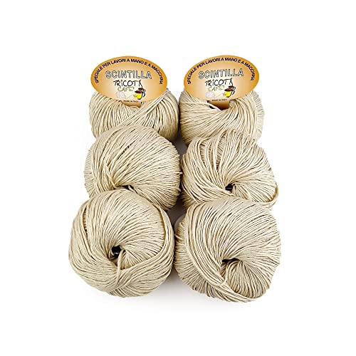 Tricot Cafè Scintilla Knäuel aus weichem, reinem Baumwollgarn zum häkeln, supermerzerisiert, antipilling, gasiert, extra glänzend – Nadeln/Häkelnadel: 3,50/4,50-6 Stück- Beige 3-300 g Tricot Cafè Scintilla Knäuel aus weichem, reinem Baumwollgarn zum häkeln, supermerzerisiert, antipilling, gasiert, extra glänzend – Nadeln/Häkelnadel: 3,50/4,50-6 Stück- Beige 3-300 g von woolove