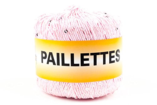 woolove Pailletten, 50 g, Garn mit Pailletten, Baumwolle und Polyester, 5 Rose von woolove