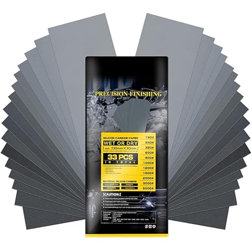 Woonyee 33 Pcs Schleifpapier, 180-5000 nassschleifpapier/wasserschleifpapier und Trocken Sandpapier, schmirgelpapier für polieren/schleif/sanding/handschleifblock/schleifset schleifwerkzeug Woonyee 33 Pcs Schleifpapier, 180-5000 nassschleifpapier/wasserschleifpapier und Trocken Sandpapier, schmirgelpapier für polieren/schleif/sanding/handschleifblock/schleifset schleifwerkzeug von woonyee