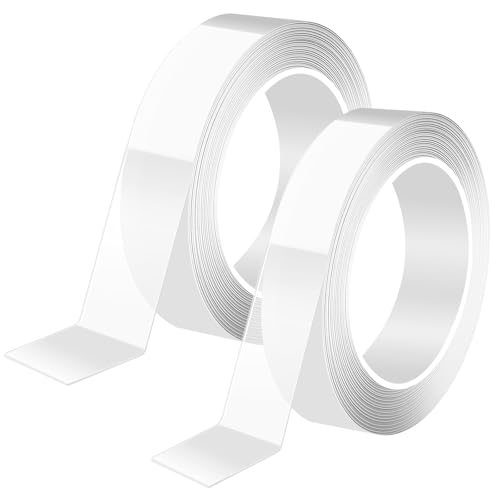 woonyee 2pcs Nano Tape, Doppelseitiges Klebeband, Double Sided Tape, Doppelklebeband, Hochtransparent, Dehnbar/Waschbar/Schneidbar/Wiederverwendbar für zu Hause, Im Büro (10m) von woonyee