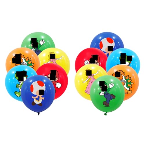 24 Stück Super Mario Luftballon-Mario Bros Geburtstagsballons Mario Partyzubehör Partyzubehör Kindergeburtstag Deko Ballons für Jugendliche Erwachsene Partys und Babypartys verwendet von wopin