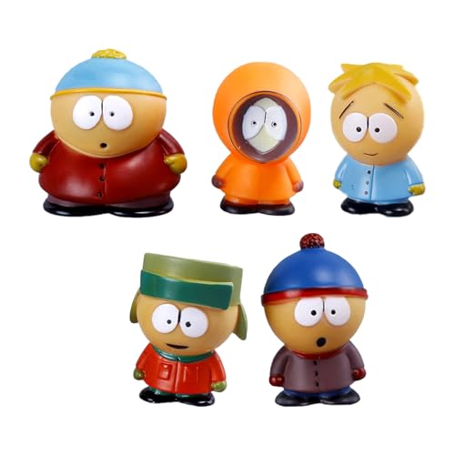 5Pcs South Park Geburtstagstorte Toppers, South Park Figur Kuchen Dekorationen, niedliche Cartoons Cupcake Figur für Kinder Geburtstag Party Supplies von wopin