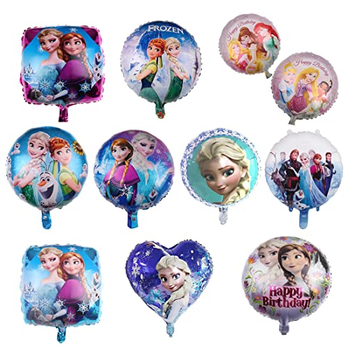 10 PCS Princess Ballons，hanel-Thema Party Dekoration， Gefrorener Aluminiumfolienballon, Birthday Party Supplies, Foil Princess Balloons, Kindergeburtstag Dekoration. von wopin