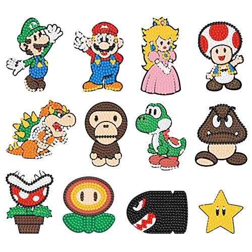 wopin 12 Stücke 5D Diamond Painting Set DIY Mario Diamant Aufkleber Kit handgemachte digitale Diamant Kunst Handwerk Mosaik Aufkleber, Malerei von Zahlen Kits für Erwachsene Anfänger wopin 12 Stücke 5D Diamond Painting Set DIY Mario Diamant Aufkleber Kit handgemachte digitale Diamant Kunst Handwerk Mosaik Aufkleber, Malerei von Zahlen Kits für Erwachsene Anfänger von wopin