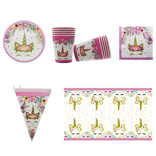 wopin 42-Teiliges Einhorn Geburtstag Party Set, Einhorn Geburtstagsdeko,Partygeschirr Set Enthalten Tischdecke,Wimpelkette,Servietten,Teller und Becher wopin 42-Teiliges Einhorn Geburtstag Party Set, Einhorn Geburtstagsdeko,Partygeschirr Set Enthalten Tischdecke,Wimpelkette,Servietten,Teller und Becher von wopin