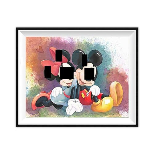 wopin 5D Diamond Painting Set, Diamond Painting Disney Anime Mickey Minnie Mouse Bilder,Diamond Painting Kinder Erwachsene Mädchen, perfekt für Arts Craft für Home Wand-Decor,Geschenke(40 x 30 cm) von wopin