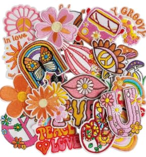 25 Stück Hippie Patches zum Aufbügeln Bügelflicken Kinder Groovy Boho Flicken zum Aufbügeln Aufnäher für Kleidung, Jacken, Jeans, Hemden, Rucksack, DIY 25 Stück Hippie Patches zum Aufbügeln Bügelflicken Kinder Groovy Boho Flicken zum Aufbügeln Aufnäher für Kleidung, Jacken, Jeans, Hemden, Rucksack, DIY von worahroe