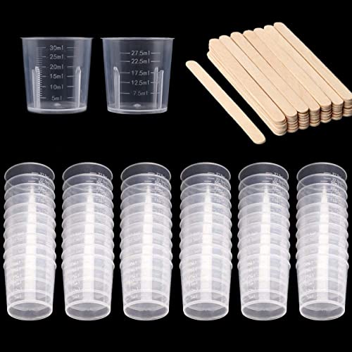60 Stück 30ml Kunststoff Messbecher mit 50 Stück Rührstäbchen, graduierten Messbecher Kunststoff-Mischkit zum Mischen von Farbe, Flecken, Epoxidharz, Kochen und Malerei Zubehör 60 Stück 30ml Kunststoff Messbecher mit 50 Stück Rührstäbchen, graduierten Messbecher Kunststoff-Mischkit zum Mischen von Farbe, Flecken, Epoxidharz, Kochen und Malerei Zubehör von wordmouk