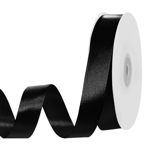 woric 50m Satinband Schwarz, 20mm Geschenkband Schwarz Schleifenband Dekoband Stoffband Geschenkverpackung Deko Hochzeit Geburtstag Party Trauer Band woric 50m Satinband Schwarz, 20mm Geschenkband Schwarz Schleifenband Dekoband Stoffband Geschenkverpackung Deko Hochzeit Geburtstag Party Trauer Band von woric