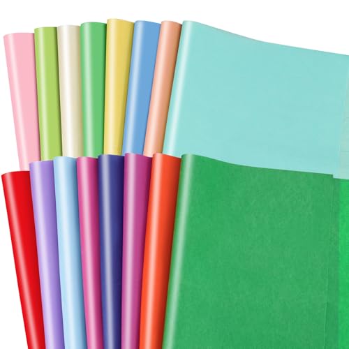80 Blatt Seidenpapier Bunt, 16 Farben Tissue Paper Verpackungsmaterial Seidenpapier Geschenkpapier für Ostern Deko Hochzeit Geburtstag DIY Basteln Verpacken 80 Blatt Seidenpapier Bunt, 16 Farben Tissue Paper Verpackungsmaterial Seidenpapier Geschenkpapier für Ostern Deko Hochzeit Geburtstag DIY Basteln Verpacken von woric