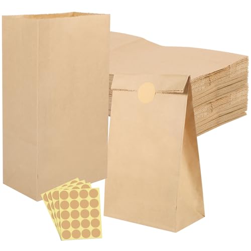 woric 70 Stück Papiertüten Braun, 24x13x8cm Geschenktüten Klein Kraftpapiertüten Mitgebseltüten DIY Candy bar Tüten zum Befüllen für Hochzeit Kindergeburtstag von woric
