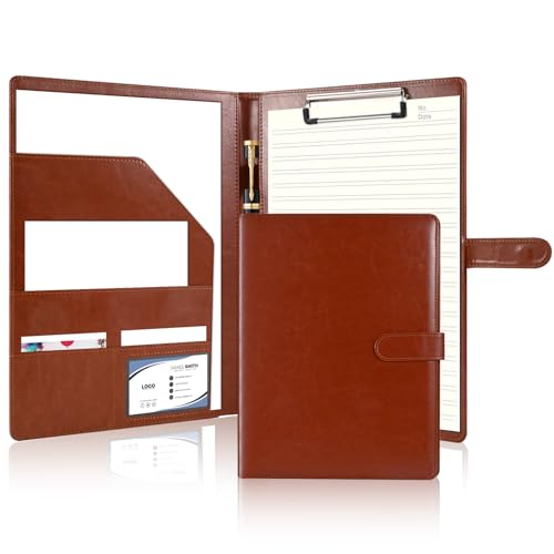 Professioneller Portfolio-Ordner mit Klemmbrett, Kunstleder-Padfolio-Organizer für Lebenslauf, Interviews, Geschäftskonferenzen, rechtlicher Blockhalter für A4-Briefgröße, Notizblock mit mehreren von woweasi