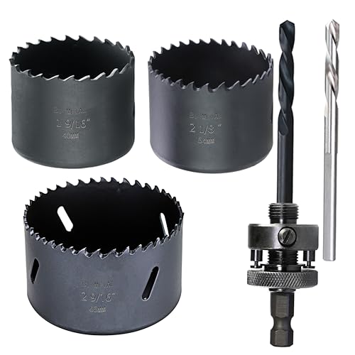 WOWSUPM 40,54,65 mm HSS-Bi-Metall-Lochsägen-Set, 3-teilig, robuster Lochsägen-Bit für Holz, Trockenbau, Kunststoff, Aluminium, Baustahl, Eisen, Metall, Edelstahl WOWSUPM 40,54,65 mm HSS-Bi-Metall-Lochsägen-Set, 3-teilig, robuster Lochsägen-Bit für Holz, Trockenbau, Kunststoff, Aluminium, Baustahl, Eisen, Metall, Edelstahl von wowsupm