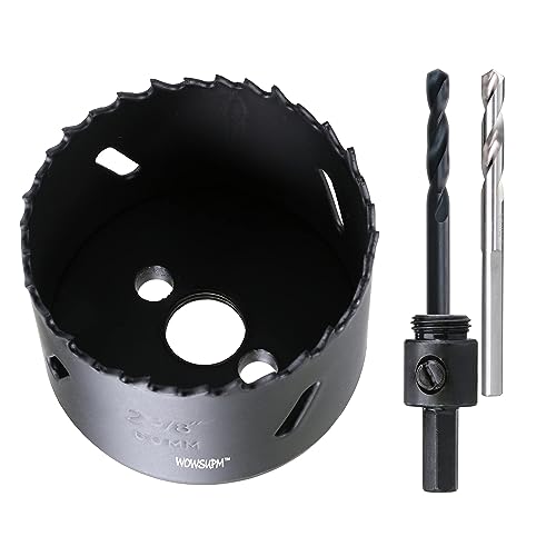 WOWSUPM 60 mm HSS Bi-Metall-Lochsägenschneider mit Dorn, robuste Lochsäge für Holz, Metall, PVC, Trockenbau, Aluminium WOWSUPM 60 mm HSS Bi-Metall-Lochsägenschneider mit Dorn, robuste Lochsäge für Holz, Metall, PVC, Trockenbau, Aluminium von wowsupm