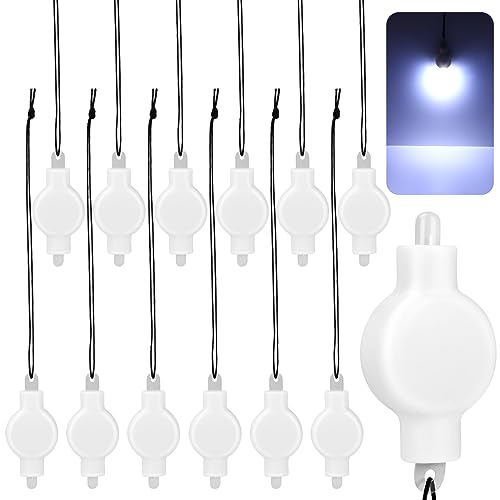 12 Stück LED Laternenlichter LED Luftballon Lampions LED Mini LED Beleuchtung für Gartenparty Weihnachten Deko Halloween Wasserdichte Lampions (Kaltes Weiß) von woyada