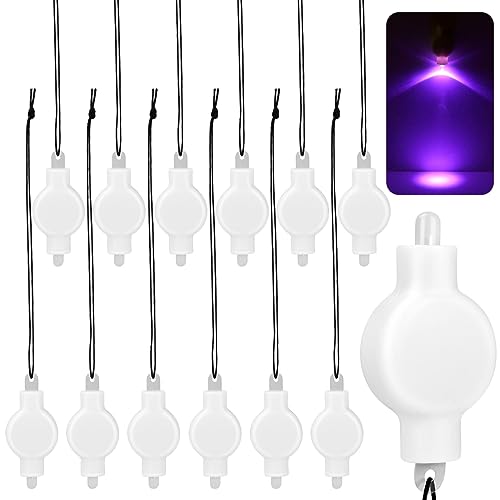 12 Stück LED Laternenlichter LED Luftballon Lampions LED Mini LED Beleuchtung für Gartenparty Weihnachten Deko Halloween Wasserdichte Lampions (Lila) von woyada