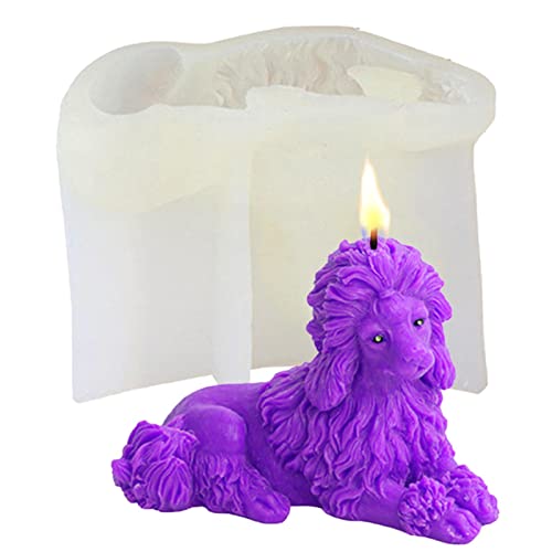 woyufen 3D-Form für Kerzen, Pudel, multifunktional, aus Epoxidharz für Hunde, 3D, Pudel, Hund, Silikon, Kerze, Fondant, Kuchen, Hund, Gips, für Geschenk, handgefertigt, Basteln von woyufen