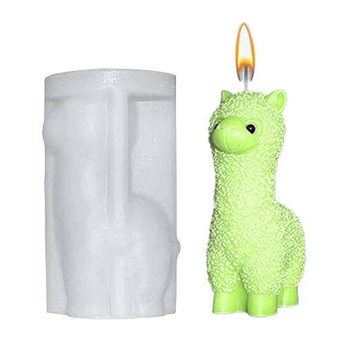woyufen Alpaka Kerzenform - -Tierstatuen-Silikonformen für die Seifenherstellung,Antihaftbeschichtete Kuchendekorations-Fondantform, Lama-förmige Epoxidharz-Silikonform für selbstgemachte von woyufen