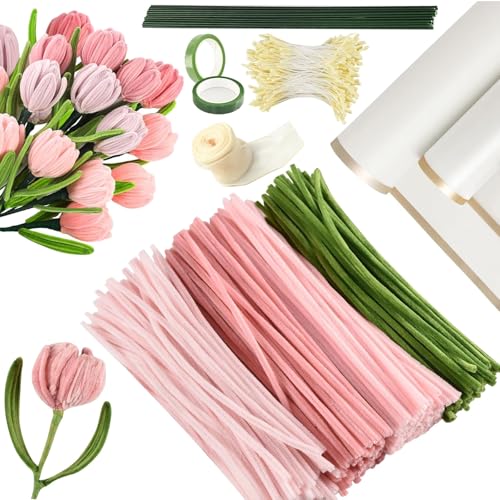 Pfeifenreiniger Bastelset 350 Stück Pastell – Blumen Basteln mit Blumendraht Kreppband Blumenpapier – Komplettset für DIY Blumensträuße Pipe Cleaner Flowers Geschenkband Pfeifenreiniger Bastelset 350 Stück Pastell – Blumen Basteln mit Blumendraht Kreppband Blumenpapier – Komplettset für DIY Blumensträuße Pipe Cleaner Flowers Geschenkband von wozloify