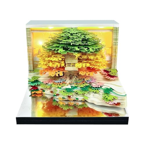 wqibq 3D Notizblock, Skulptur Kalender 2026, Abrisskalender Papier Skulptur Memo Deko Baum Design für Weihnachten Lehrer Schule Zuhause von wqibq