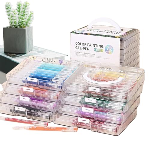wqibq Gelstifte -Scrapbooks -Marker mit Speicherbox | Farbig glattes Schreiben großer Kapazitätstintenstift zum Zeichnen, Kritzeln, Handwerk, Journaling Art wqibq Gelstifte -Scrapbooks -Marker mit Speicherbox | Farbig glattes Schreiben großer Kapazitätstintenstift zum Zeichnen, Kritzeln, Handwerk, Journaling Art von wqibq