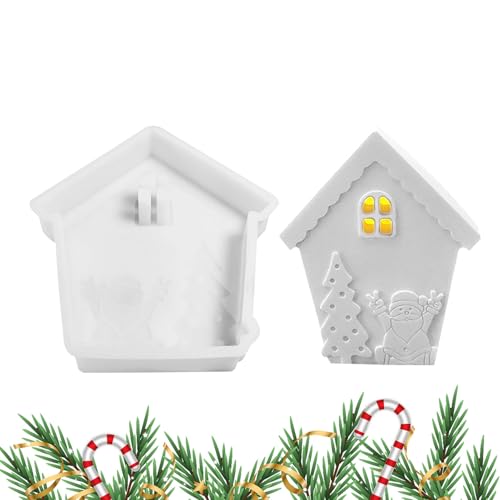 wqibq Hausform für Gips, Weihnachtsformen für Harz | Weihnachtsmann-Silikon-Weihnachtsform,Urlaubsharzform, wiederverwendbare Gipsformen für Gips, Ton, Epoxidharz wqibq Hausform für Gips, Weihnachtsformen für Harz | Weihnachtsmann-Silikon-Weihnachtsform,Urlaubsharzform, wiederverwendbare Gipsformen für Gips, Ton, Epoxidharz von wqibq