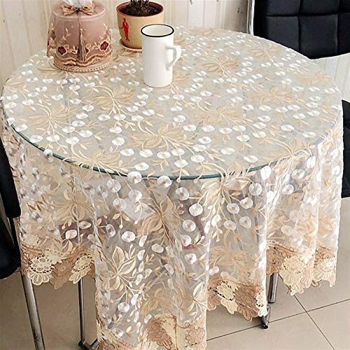 Rechteckige/runde Spitzentischdecke Organza-Tischdecke, weiße Spitze, bestickt, rund/rechteckig, Tischdecke, Hochzeitstischdecken, Möbeldekoration, transparentes Garn, ideal for die Küche, Hochzeitste Rechteckige/runde Spitzentischdecke Organza-Tischdecke, weiße Spitze, bestickt, rund/rechteckig, Tischdecke, Hochzeitstischdecken, Möbeldekoration, transparentes Garn, ideal for die Küche, Hochzeitste von wrtgerht