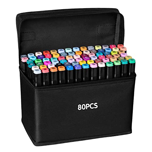 wsryx 80 Farben Graffiti Stifte Permanent Marker, Twin Tip Fettige Marker Stifte Textmarker Graffiti Pens Set für Manga Design Schule von wsryx