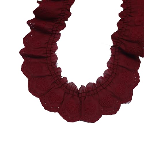 wueiooskj 10 Spitzen Vintage Dekoration zum Nähen von Kleidern, Spitzenbändern, rot, und Gürteln, Vintage DIY Besatz für Kleidung, Bettwäsche, Sofas, Rot von wueiooskj