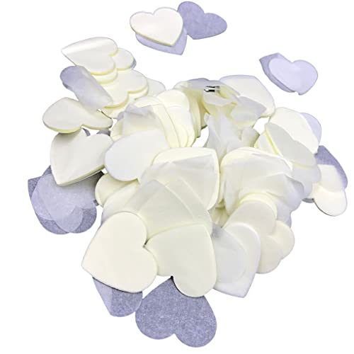 wueiooskj Love Hearts Confetti Crafts Setting Wedding Ornament Supplies Balloon Fill Paper for Celebration Wedding Anniversary, Milchweiß von wueiooskj