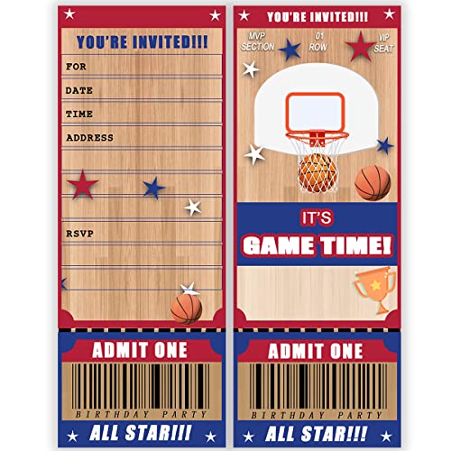 All Star Sport Fußball, Basketball Geburtstag Einladung, Fußball Einladung, Sport Game Invite Thema (20 Set mit Umschlägen) von wuguimeii