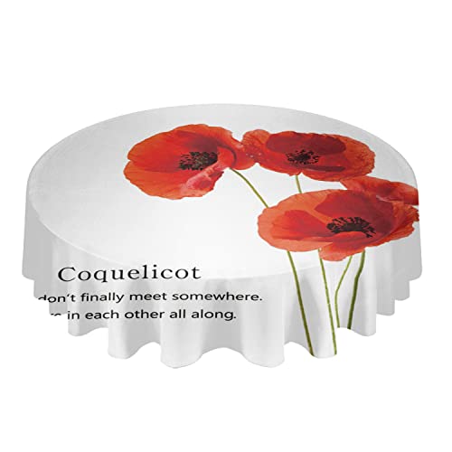 Tischdecke 152cm Rote Mohnblume, Minimalistisches Blumendesign Wachstuchtischdecke Rund Tischwäsche Abwaschbar Tischtuch Für Camping Outdoor Garten Tischdecke 152cm Rote Mohnblume, Minimalistisches Blumendesign Wachstuchtischdecke Rund Tischwäsche Abwaschbar Tischtuch Für Camping Outdoor Garten von wuhanshiruikewanshangmaoyouxiangongsi