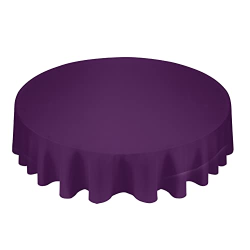 Wachstischdecke 152cm Einfarbige Violette Farbe. Lila Tischdecke rutschfeste Wachstuchtischdecke Rund Tischtuch Für Picknick Garten Indoor von wuhanshiruikewanshangmaoyouxiangongsi