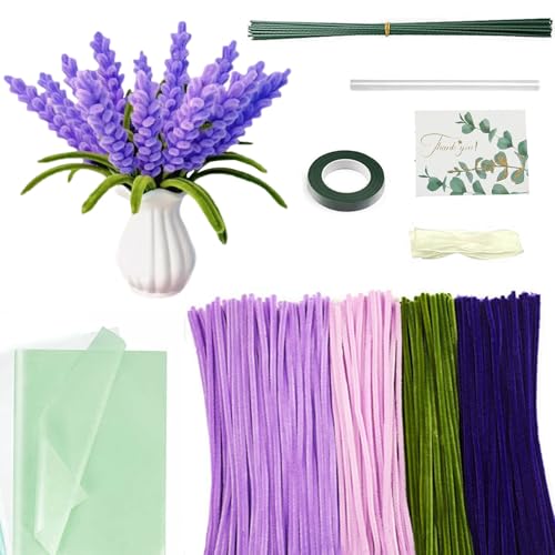 Pfeifenreiniger Blumen Set,400 Stück Pfeifenputzer zum Basteln,Pfeifenreiniger zum Basteln Blumen mit Geschenkpapier, Geschenkband, Klebeband,Für Herstellung von Lavendelstraußdekorationen Pfeifenreiniger Blumen Set,400 Stück Pfeifenputzer zum Basteln,Pfeifenreiniger zum Basteln Blumen mit Geschenkpapier, Geschenkband, Klebeband,Für Herstellung von Lavendelstraußdekorationen von wuyukeji