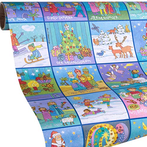 Geschenkpapier Kinder Weihnachten, 5 Meter Rolle - Weihnachtsgeschenkpapier für Mädchen & Jungs an Weihnachten und Advent von www.disegno.shop