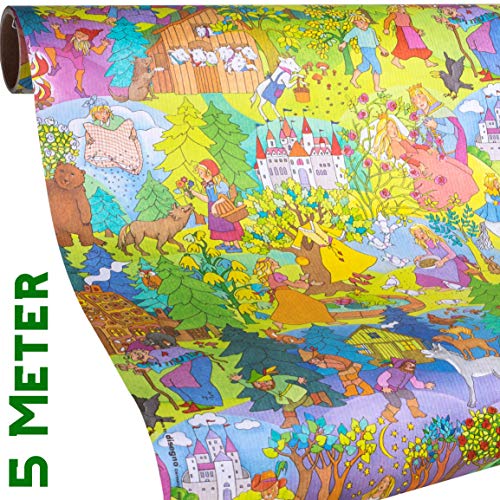 MÄRCHEN Geschenkpapier für Kinder - GRIMMS MÄRCHEN 5 Meter Rolle - 9x Geschenkanhänger Gratis - Für Geburtstag, Einschulung, Weihnachten, Ostern MÄRCHEN Geschenkpapier für Kinder - GRIMMS MÄRCHEN 5 Meter Rolle - 9x Geschenkanhänger Gratis - Für Geburtstag, Einschulung, Weihnachten, Ostern von www.disegno.shop
