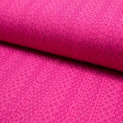 StoffBook PINK BAUMWOLLSPITZE SPITZENSTOFF SPITZE STREIFEN-OPTIK STOFF STOFFE, D482 von StoffBook