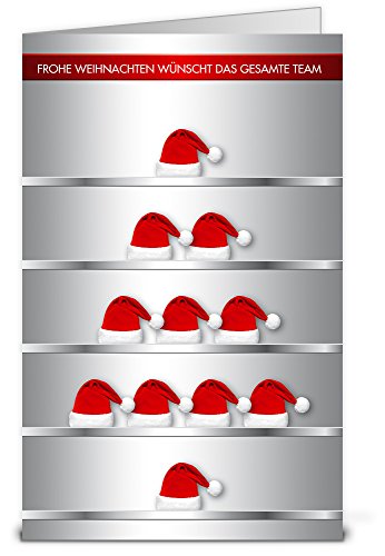 Weihnachtskarten mit Umschlag, Set: 50 Stück hochwertige Klappkarten (Hochformat 12x19 cm groß) & Umschläge, perfekt für stilvolle Firmen-Grüße an Kunden, Geschäfts-Partner, Team-Kollegen von www.weihnachtskarten-shop.com