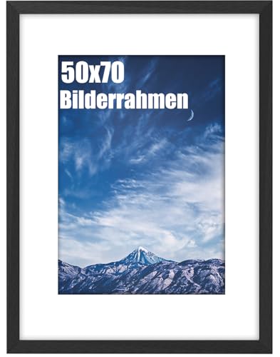 wyewye 50x70 cm Bilderrahmen 1 Stück, Holz-Bilderrahmen mit Passepartout für 50x70 cm Druck, Kunststoff-Bilderrahmen für Wand, Klassischem Design, Perfekt zum Verschenken, Schwarz wyewye 50x70 cm Bilderrahmen 1 Stück, Holz-Bilderrahmen mit Passepartout für 50x70 cm Druck, Kunststoff-Bilderrahmen für Wand, Klassischem Design, Perfekt zum Verschenken, Schwarz von wyewye