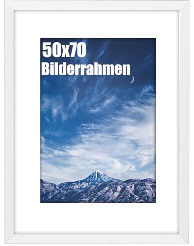 wyewye 50x70 cm Bilderrahmen 1 Stück, Holz-Bilderrahmen mit Passepartout für 50x70 cm Druck, Kunststoff-Bilderrahmen für Wand, Klassischem Design, Perfekt zum Verschenken,Weiß wyewye 50x70 cm Bilderrahmen 1 Stück, Holz-Bilderrahmen mit Passepartout für 50x70 cm Druck, Kunststoff-Bilderrahmen für Wand, Klassischem Design, Perfekt zum Verschenken,Weiß von wyewye