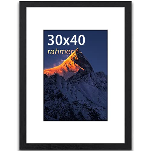 wyewye Bilderrahmen 30x40, MDF Holz Bilderrahmen schwarz, 21,5x28 cm, Rahmen 30x40 mit Acrylglas - zum vertikalen oder horizontalen Aufhängen, für Fotos, Poster, Puzzles von wyewye