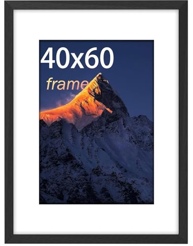 wyewye Bilderrahmen 40x60, MDF Holz Bilderrahmen Din 40x60 Schwarz, Rahmen mit Acrylglas - zum vertikalen oder horizontalen Aufhängen, für Fotos, Poster, Puzzles von wyewye