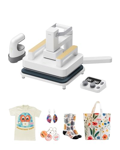 xTool 3-in-1 Transferpresse Kit, Smart Press & Mini Bügelpresse mit Plattform & Steuerungspod, 10-25KG Hochdruck, Abnehmbare Tragbare Hitzepresse für T-Shirts, HTV Vinyl, Sublimation, Bastelarbeiten xTool 3-in-1 Transferpresse Kit, Smart Press & Mini Bügelpresse mit Plattform & Steuerungspod, 10-25KG Hochdruck, Abnehmbare Tragbare Hitzepresse für T-Shirts, HTV Vinyl, Sublimation, Bastelarbeiten von xTool