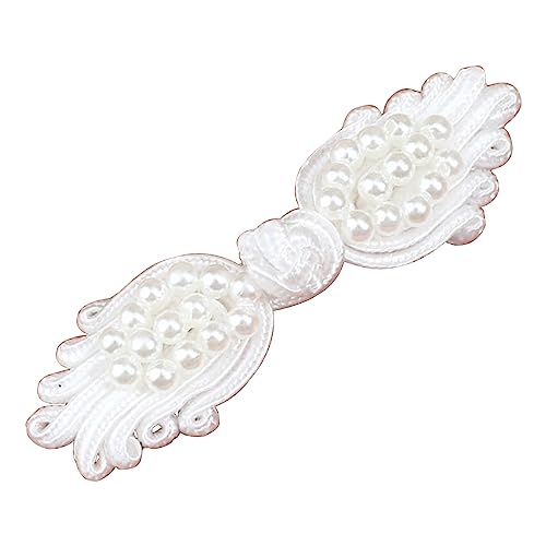 Chinesische Cheongsam-Schnalle, 1 Paar, Perlen-Clip-Verschluss, Nähen für handgefertigte Kleider, Han-Kleidung, Knoten, Kostüm Chinesische Cheongsam-Schnalle, 1 Paar, Perlen-Clip-Verschluss, Nähen für handgefertigte Kleider, Han-Kleidung, Knoten, Kostüm von xbiez