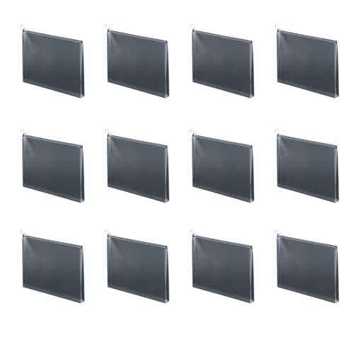Dokumententasche mit Reißverschlüssen, für Büro und Reisen, mit wasserabweisenden Designs, transparente PVC-Aufbewahrungstaschen, 12 Stück von xbiez