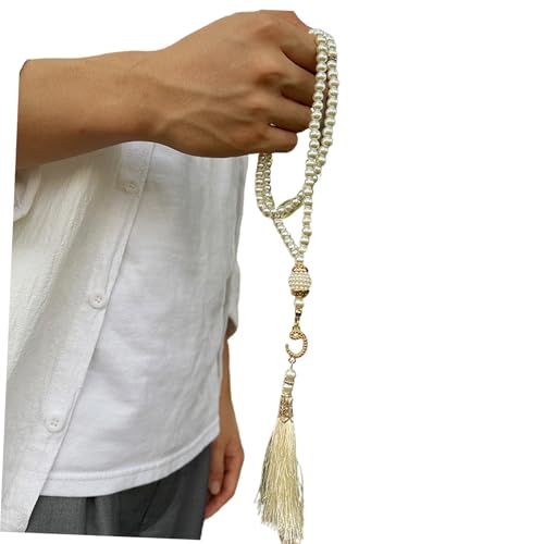 Misbaha Künstliche Gebetsperlen, handgefertigt, 99 Perlen, für spirituelle Reflexion und kulturelle Veranstaltungen Misbaha Künstliche Gebetsperlen, handgefertigt, 99 Perlen, für spirituelle Reflexion und kulturelle Veranstaltungen von xbiez