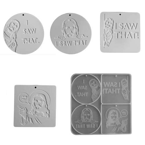 Religiöse Silikonformen, 4 Mulden, Harzanhänger mit Loch, leicht zu entformen, für Epoxidharz, Seife, Gips Religiöse Silikonformen, 4 Mulden, Harzanhänger mit Loch, leicht zu entformen, für Epoxidharz, Seife, Gips von xbiez